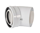 Отвод коаксиальный 45 град Ø80/125 мм Ø80 мм - ПП, Ø125 мм АЛ (для конденсационных котлов) с доставкой в NAME